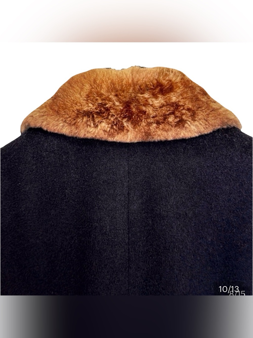 Cardinal Canada Men's Double-Breasted Wool Overcoat | Fur Collar | Navy | 40R - Picture 10 of 13